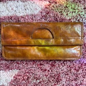 Vintage Tan Leather Clutch